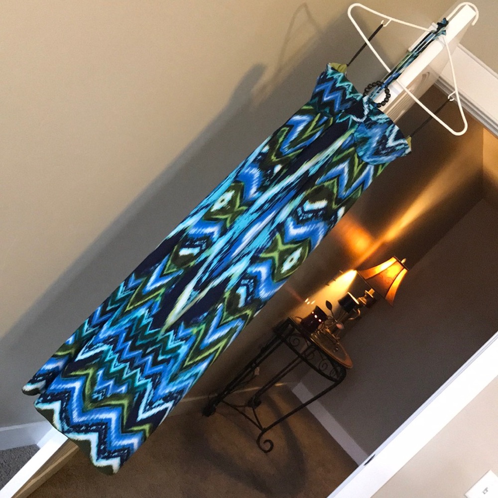 SOLD Tropical Maxi Halter Dress